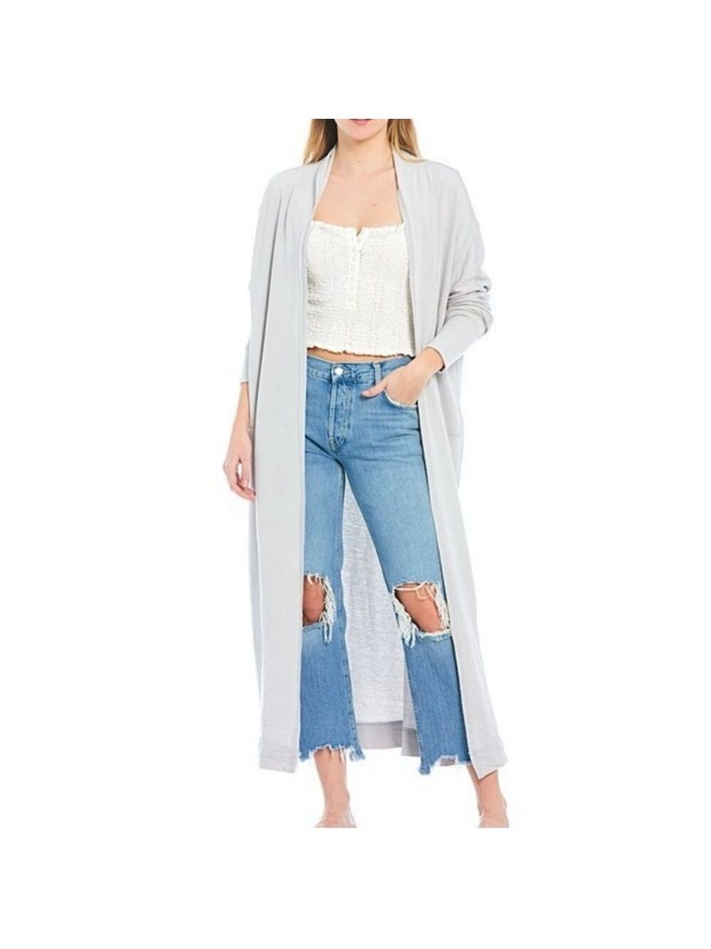Intimately Free People Cozy Girl Longline Cardigan Size XS Colour Sterling